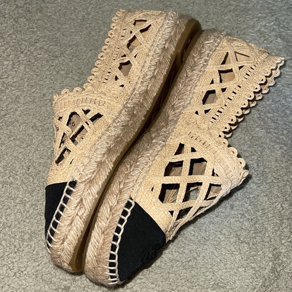 Woven Fabric Espadrilles Lace Raffia Grosgrain 41 - Picture 4 of 5